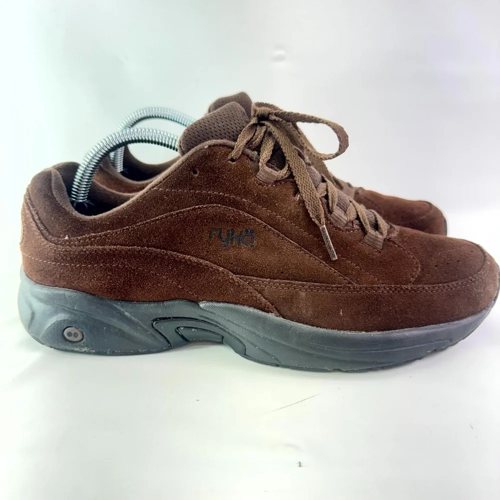 Ryka Kelly Ripa Sneakers Women Size 11 Brown Suede Comfort Lace Up Walking Shoes
